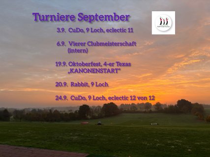 Turniere im September